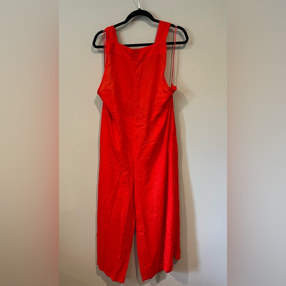 Haute Hippie NWT red tie back linen romper jumpsuit